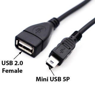 Cáp OTG đầu vuông Mini USB to USB