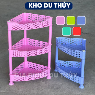 Kệ góc tường, kệ góc tam giác tận dụng tối đa diện tích góc nhà, nhựa PP nhiều màu sắc đỏ, lá, dương, hồng, ngọc