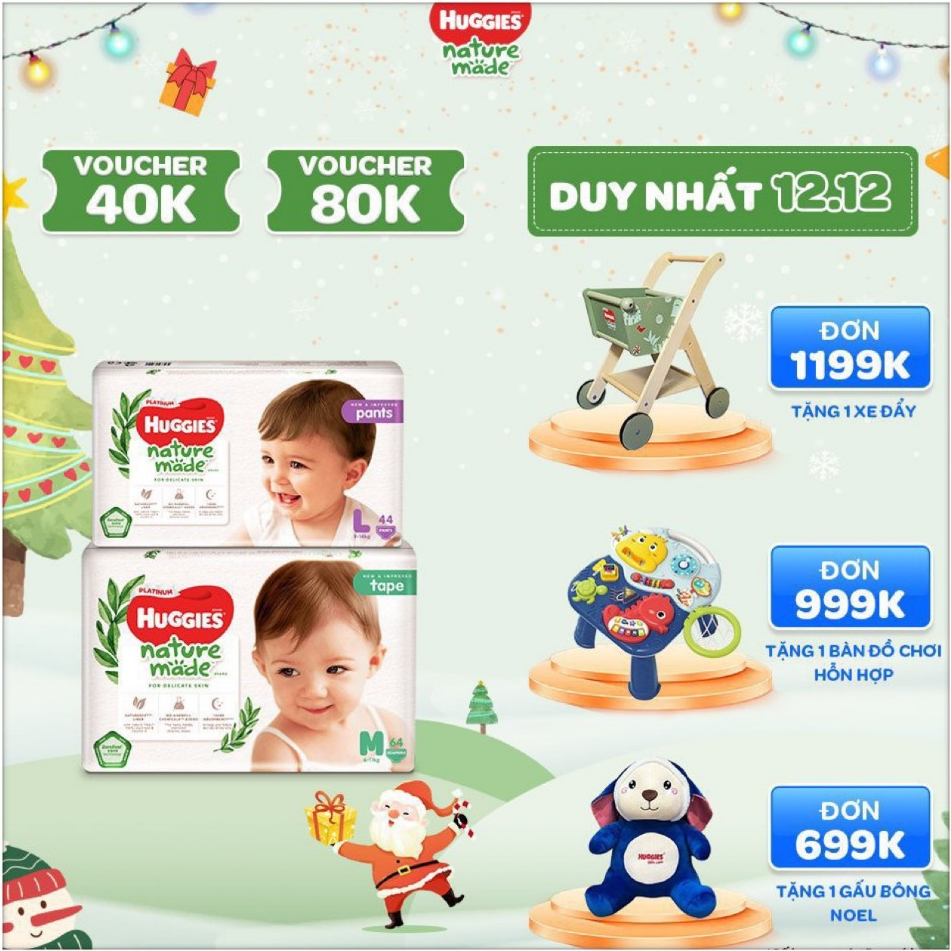 Bỉm quần Huggies Nature Made bỉm dán đủ size Nb/S/M/L/XL/XXL thương hiệu Mỹ