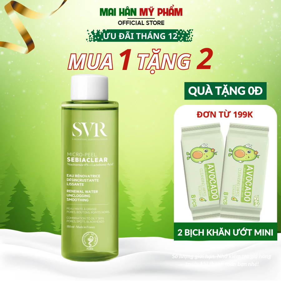 Nước cân bằng cho Da Dầu Mụn SVR Sebiaclear Micro Peel 150ml