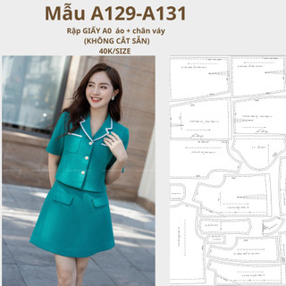 Rập giấy a0 set áo và chân váy mã a129-a131