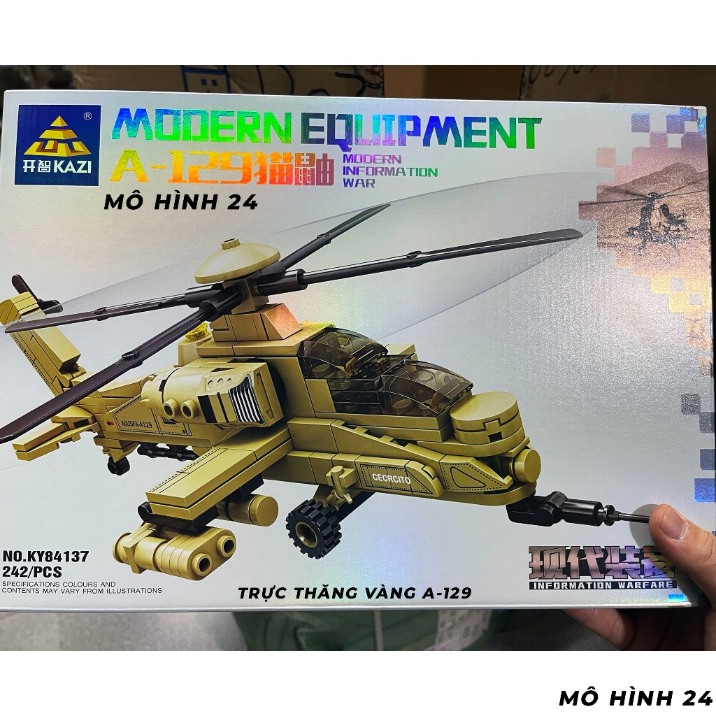 Bộ đồ chơi xếp hình lắp ráp nâng cao trí tuệ 6+|425pcs|K082 máy bay trực thăng quân sự 425 chi tiết
