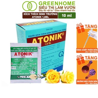 Phân bón lá Atonik Greenhome, gói 10ml, thúc đẩy sinh trưởng cây trồng chuyên phong lan, hoa hồng