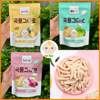[Date 3-4/025] Bánh que gạo lứt hữu cơ Alvins Hàn cho bé từ 6 tháng