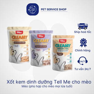 Sốt kem creamy Tell Me nhiều vị cho mèo PET SERVICE
