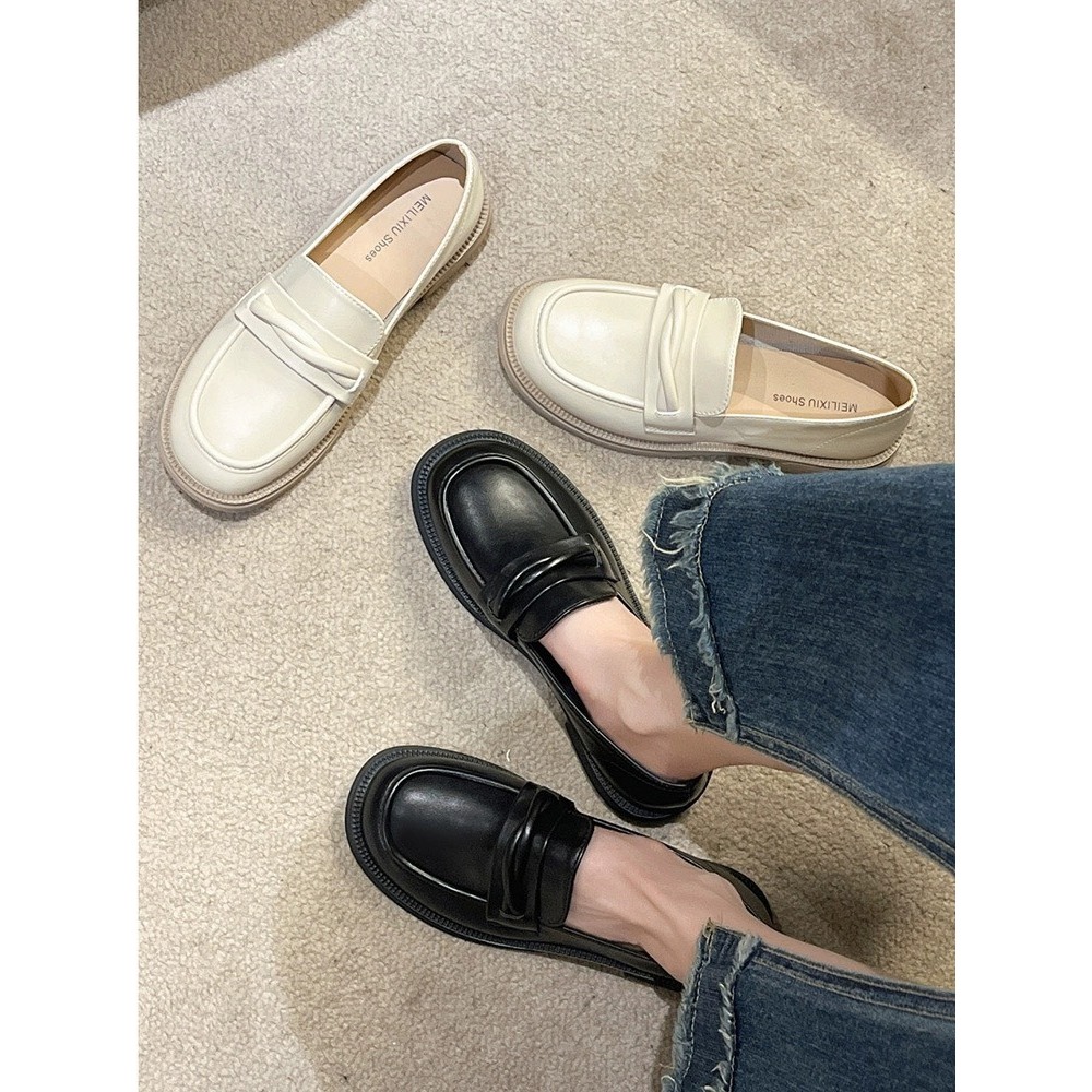 Giày Lười nữ bản hộp da mềm L018 phong cách sang chảnh - Giày loafer kiểu búp bê cao cấp