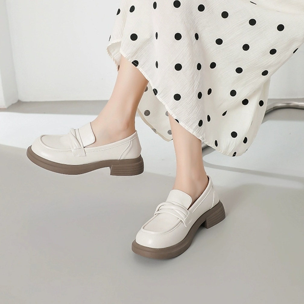 Giày Lười nữ bản hộp da mềm L018 phong cách sang chảnh - Giày loafer kiểu búp bê cao cấp