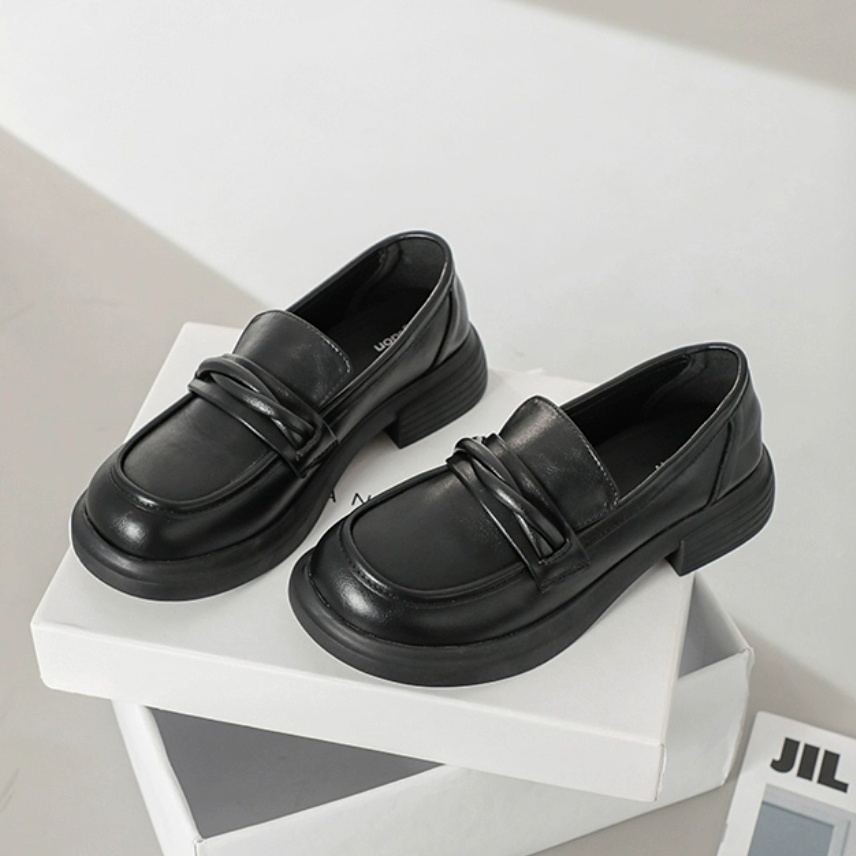 Giày Lười nữ bản hộp da mềm L018 phong cách sang chảnh - Giày loafer kiểu búp bê cao cấp