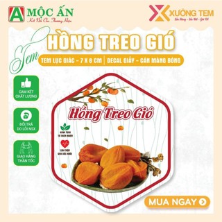55 tem dán decal lục giác 7x8cm mứt tết -hồng treo gió