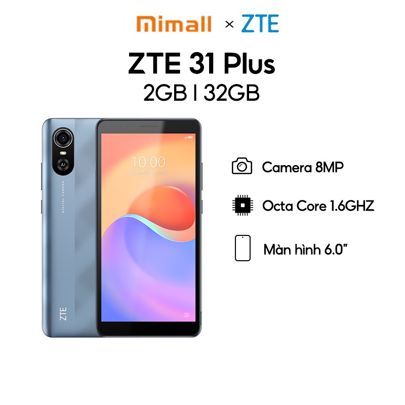 Điện Thoại ZTE Blade A31 Plus 2GB l 32GB, 6.0 inch | 3000 mAh - BH Chính Hãng