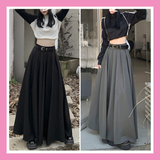 Chân váy ulzzang dáng dài midi xếp ly rối dài 90cm phong cách y2k Douyin màu đen ghi đi làm đi học đi chơi đều xinh CV84