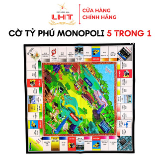 Cờ tỷ phú Monopoly 5 trong 1 (Kèm 4 game Cờ Nhảy, Cờ Cá Ngựa, Cờ Thú, Cờ Đoán) LIÊN HIỆP THÀNH chính hãng