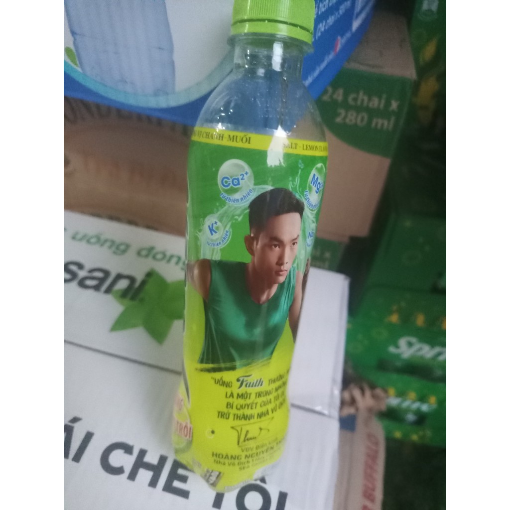 Thùng 24 Chai Nước Khoáng Chanh Muối Có Gas 355ml Faith