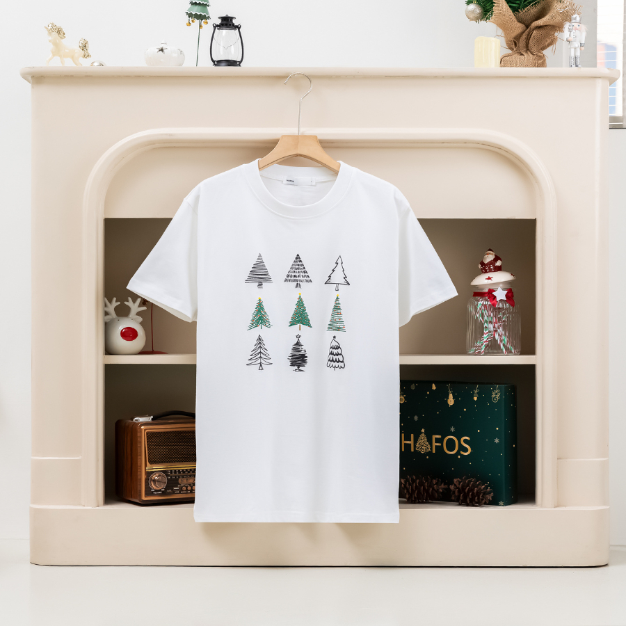 Áo Thun cổ tròn X-Mas The Series Hafos,phiên bản Giáng Sinh Giới Hạn - chất vải Cotton, thoáng mát, phom Mens