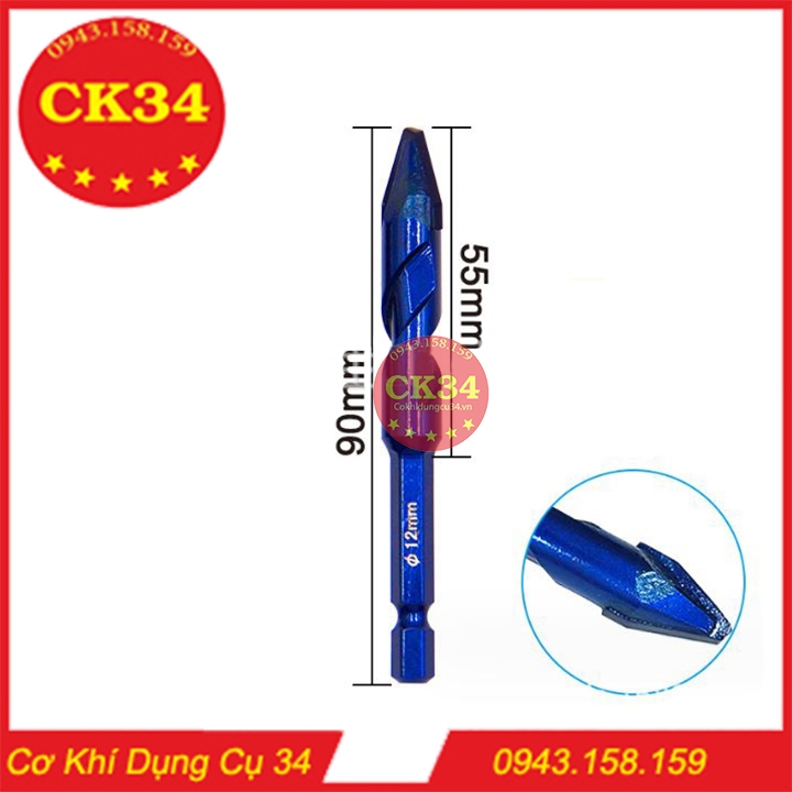 Mũi khoan đa năng thân xoắn chuôi lục giác cho máy khoan, máy bắn vít chuyên dụng gạch, đá granit, tường, bê tông, gỗ