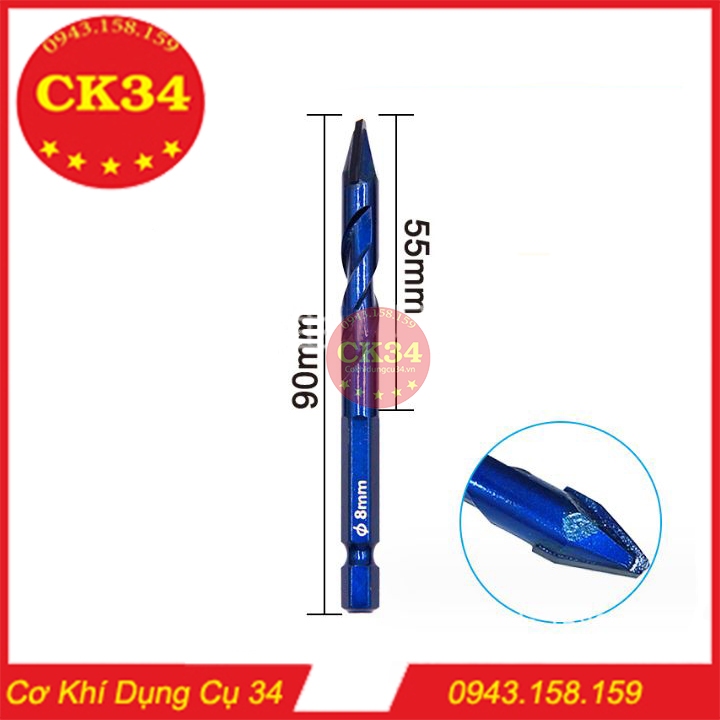 Mũi khoan đa năng thân xoắn chuôi lục giác cho máy khoan, máy bắn vít chuyên dụng gạch, đá granit, tường, bê tông, gỗ