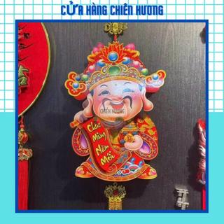Dải treo ông thần tài lắc đầu chạy pin, trang trí tết thần tài treo cửa may mắn tết 2024