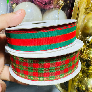 Cuộn Duy băng vải kẻ kiểu vintage,hàng cao cấp,làm nơ ,trang trí noel