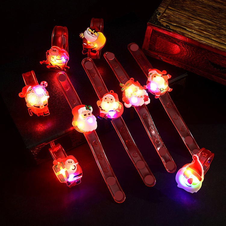 COMBO Noel 1 nón, 5 nhẫn đèn led và 5 vòng tay phát sáng