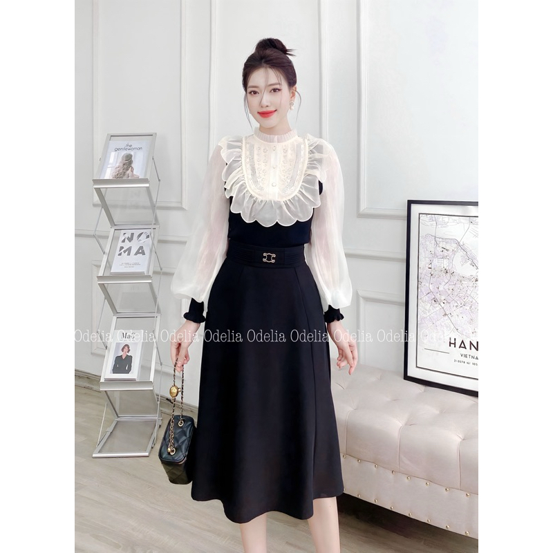Áo len tăm mix tơ Odelia, dáng áo tiểu thư - A7312