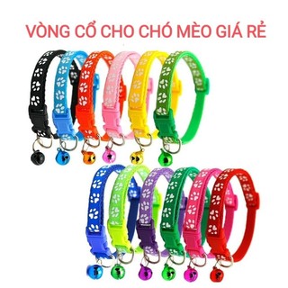 Vòng cổ cho chó mèo kèm lục lạc giá rẻ họa tiết dấu chân