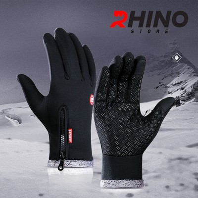 Găng tay giữ ấm mùa đông chống gió Rhino G9012 Bao tay chống trượt đi xe máy, lót nỉ cho nam nữ