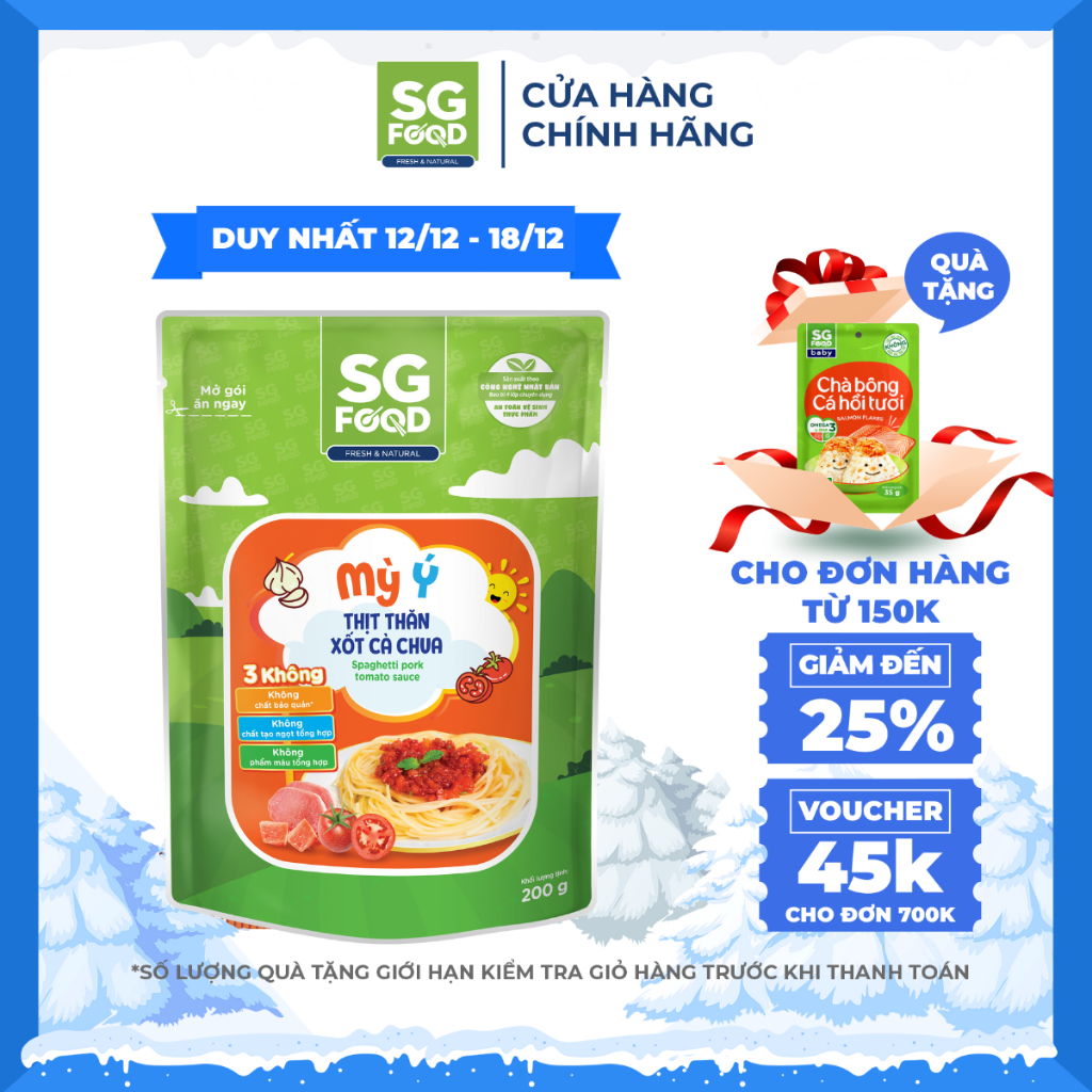 Mỳ Ý SGFood Thịt thăn xốt cà chua 200g