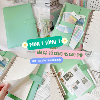 (MUA 1 +1) BÌA DA SỔ CÒNG SIZE A5 6 CÒNG MÀU PASTEL LÀM PLANNER KHOÁ NAM CHÂM BULLET JOURNAL TAKE NOTE SIÊU ĐỈNH