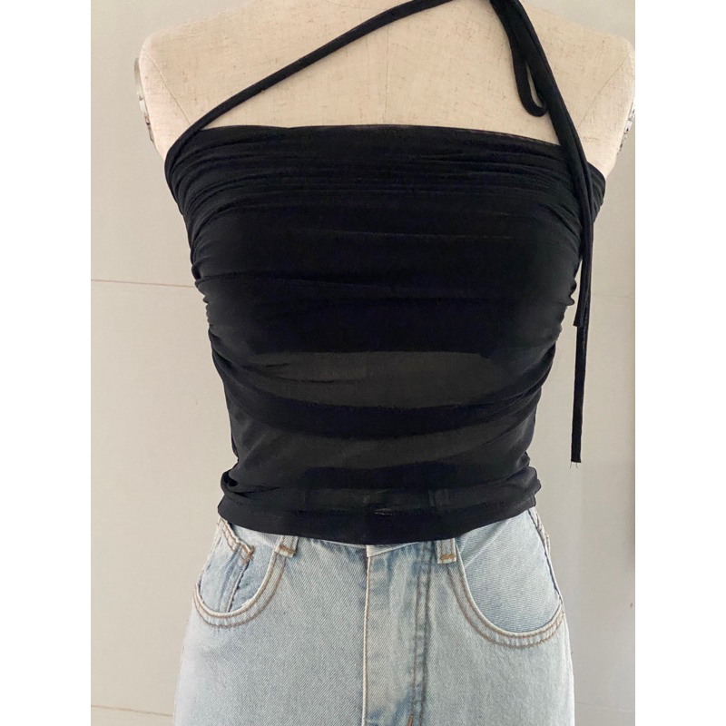 Áo ống lưới hoa