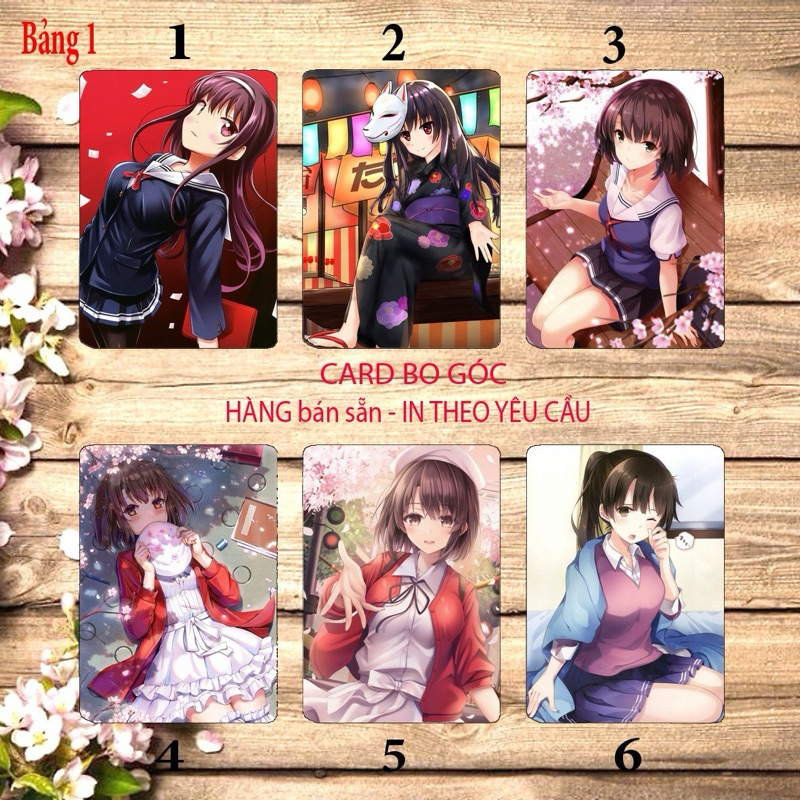 Card bo góc  Saenai heroine no sodatekata 6 ảnh khác nhau/ thẻ card Saenai heroine no sodatekata