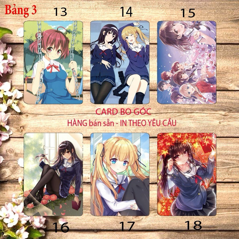Card bo góc  Saenai heroine no sodatekata 6 ảnh khác nhau/ thẻ card Saenai heroine no sodatekata