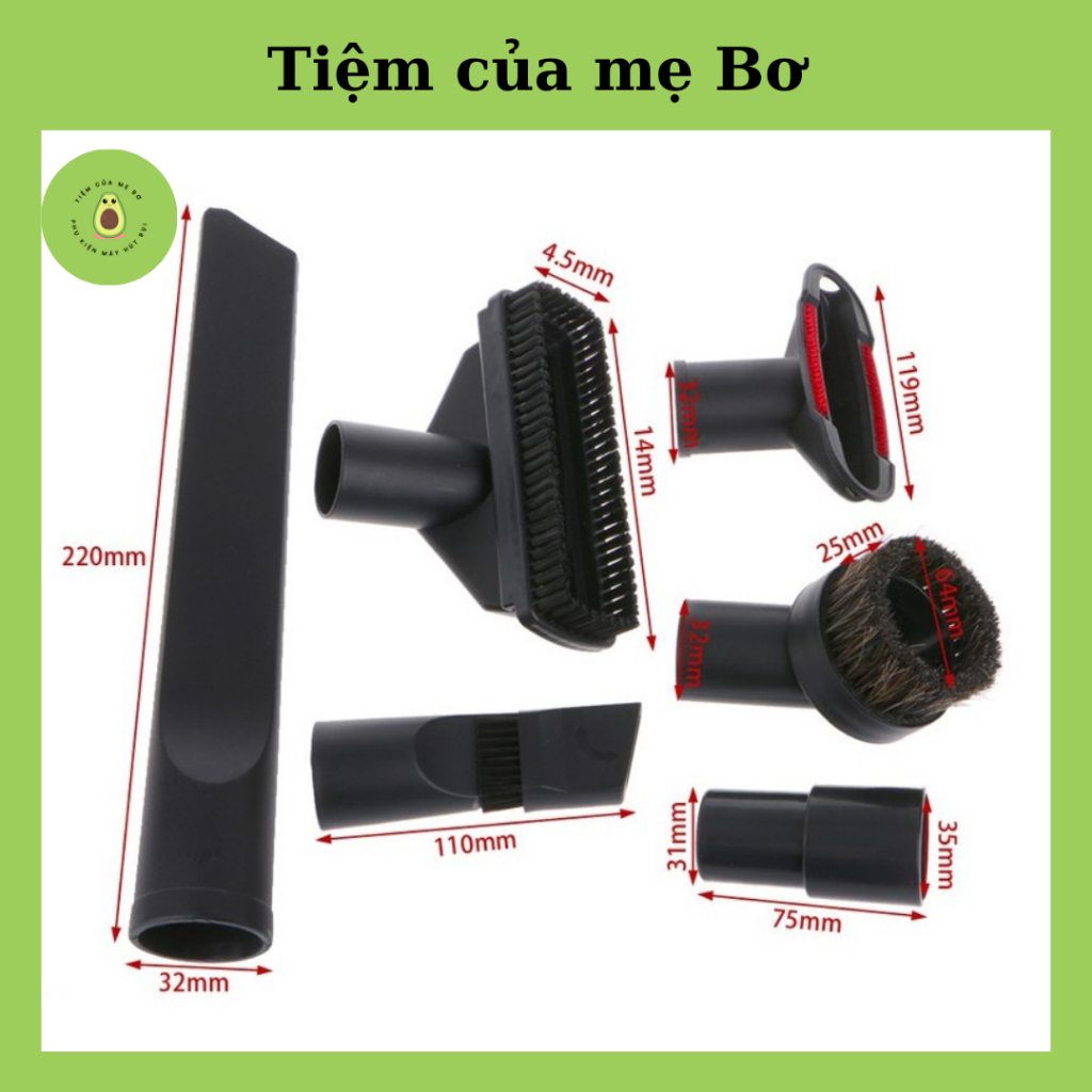 Bộ 5 đầu hút máy hút bụi panasonic, philip, elextrolux, hitachi- Hàng mới