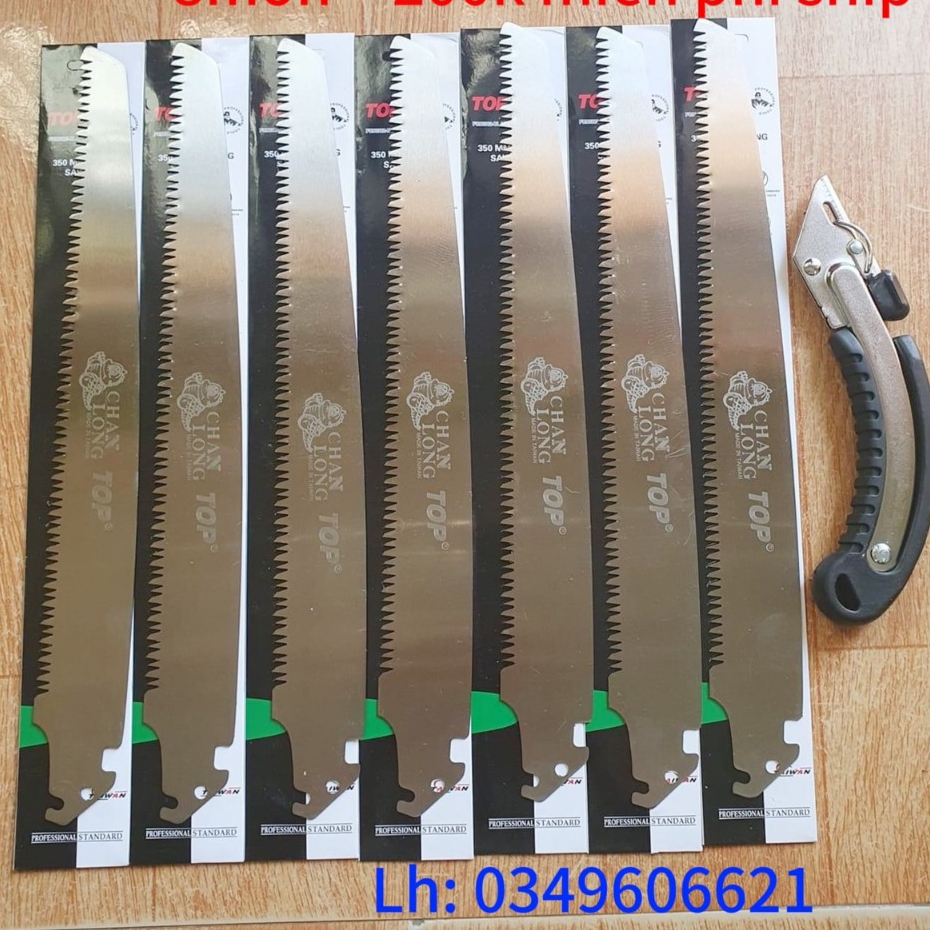 Combo 7 Lưỡi + 1 Cán+ TẶNG VỎ Cưa Top Cao Cấp 350mm - Dụng Cụ Nông Nghiệp Hoàng Linh