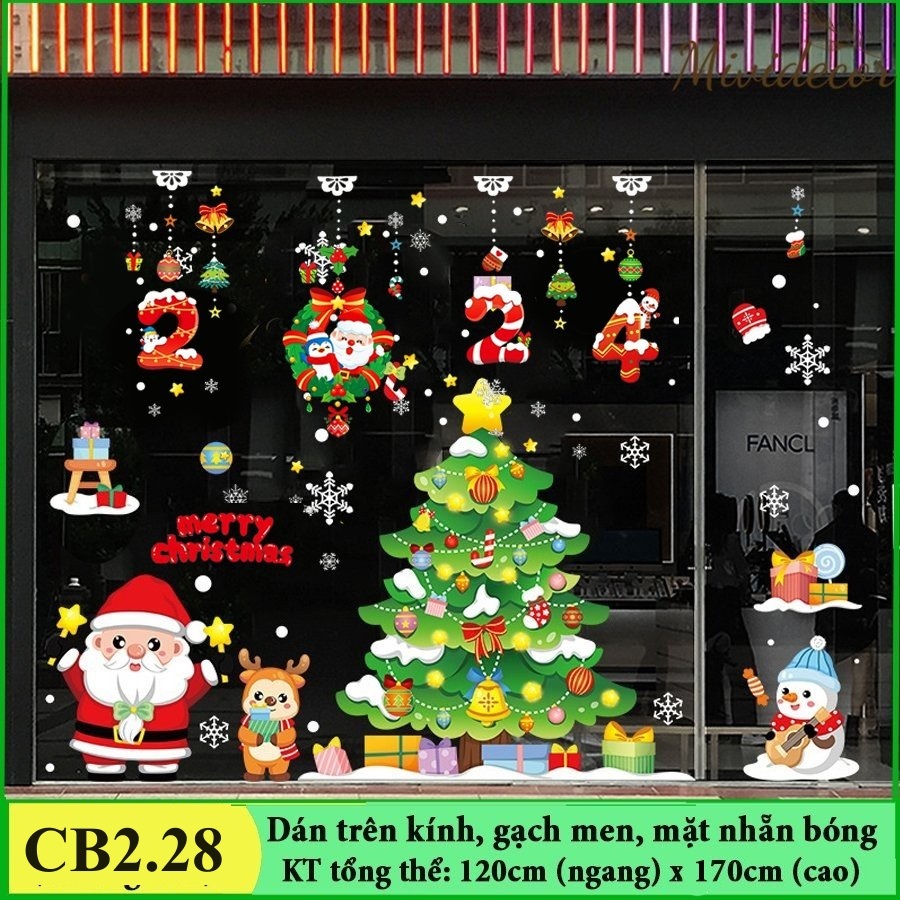 Decal trang trí Noel, Decal Noel dây treo trang trí Noel Link số 2 gồm 50 mẫu