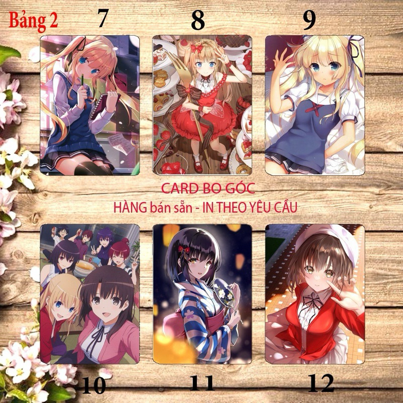Card bo góc  Saenai heroine no sodatekata 6 ảnh khác nhau/ thẻ card Saenai heroine no sodatekata