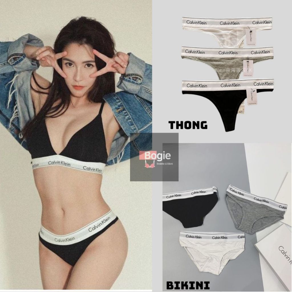 Set đồ lót Calvin Klein Cotton kiểu giọt lệ, cài dây, chất mềm mịn,siêu gợi cảm - CKY