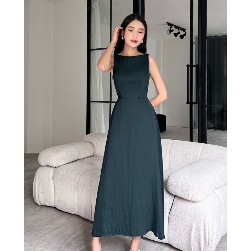 femei - Đầm tiệc Nira Dress tiểu thư dáng xoè dài đính đá sang trọng (4 màu)