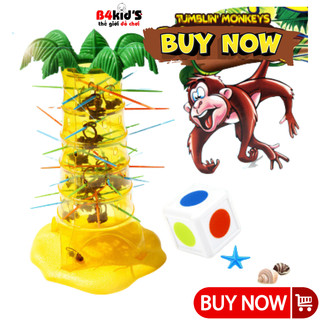 Đồ chơi board game jumping monkey trò chơi khỉ leo cây dành cho 2 đến 4 người chơi B4KIDS
