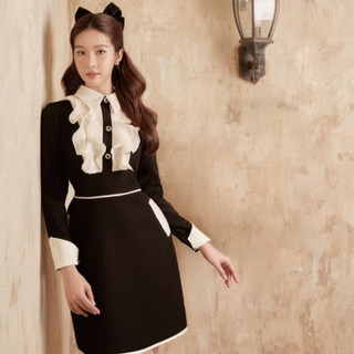 Váy đầm VIAN DRESS, cổ bèo,  sang trọng đi làm đi chơi  LEMINA