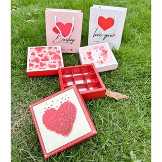 Set túi + thiệp + hộp đựng socola 9 viên - quà tặng ngày Valentine 14.2