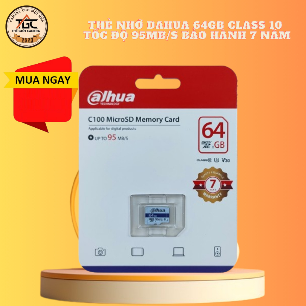 Thẻ nhớ Dahua 64GB Class 10 tốc độ 95MB/s bảo hành 7 năm