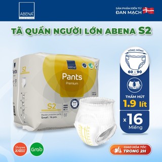 [CHÍNH HÃNG]Tã Bỉm Quần Người Lớn Abena Pants Premium Siêu Thấm Hút 1900ml (Gói 16 Miếng) - Size S2