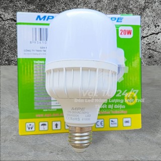 Bóng Led Bulb Trụ Mpe 20w LBD-20T đuôi xoáy E27 sáng Trắng - Vàng