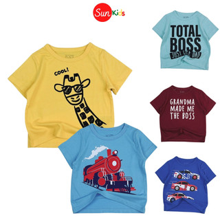 Áo thun bé trai xuất xịn, áo phông cho bé trai, chất cotton, size 6m-5 tuổi - SUNKIDS