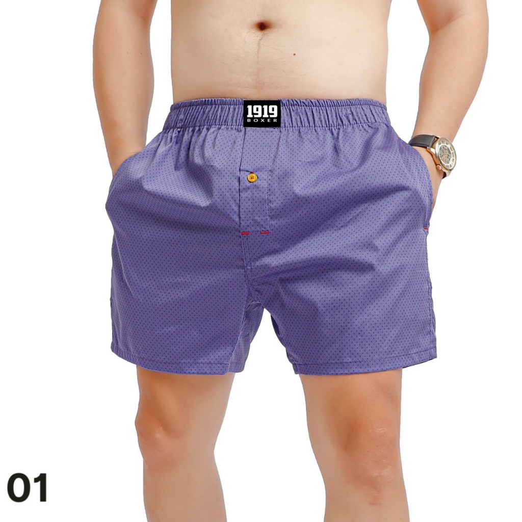 Quần đùi nam mặc nhà chất cotton 1919 Quần ngủ nam CT02