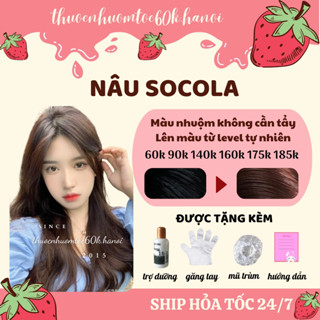  Thuốc nhuộm tóc màu NÂU SOCOLA NÂU CHOCO NÂU CHOCOLATE của thuocnhuomtoc60k.hanoi kèm oxy trợ nhuộm và găng tay nilon 