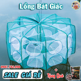 Lồng bát quái 6,8,12 cửa - lồng bát giác + tặng mồi dụ tôm,cua,cá
