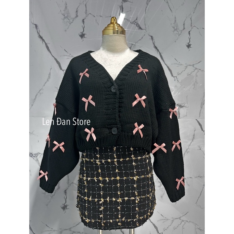 Áo len cardigan croptop dưa hấu,dâu,hoa