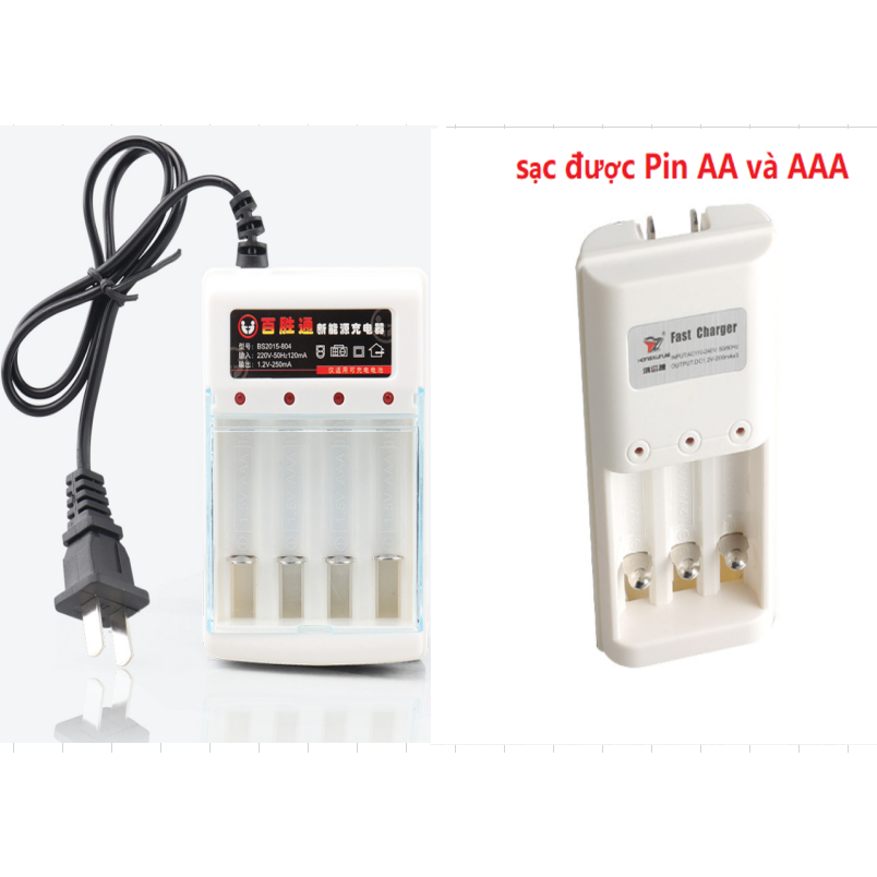 Sạc Adapter 4 Khay Pin Tiểu 1.2v AA và AAA Thiết Bị Điện Gia Dụng Mới 100%