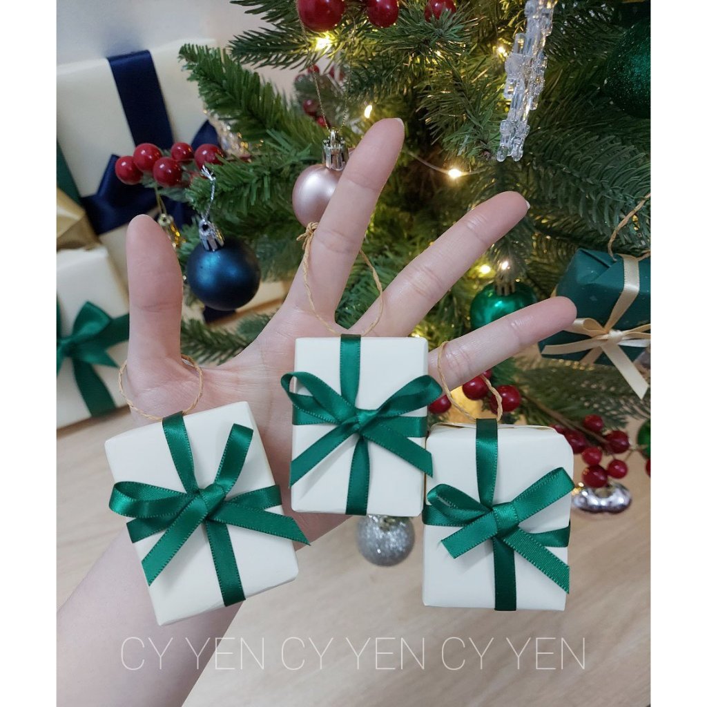 Set 3 Hộp Quà Mini Trang Trí Treo Cây Thông Giáng Sinh Noel